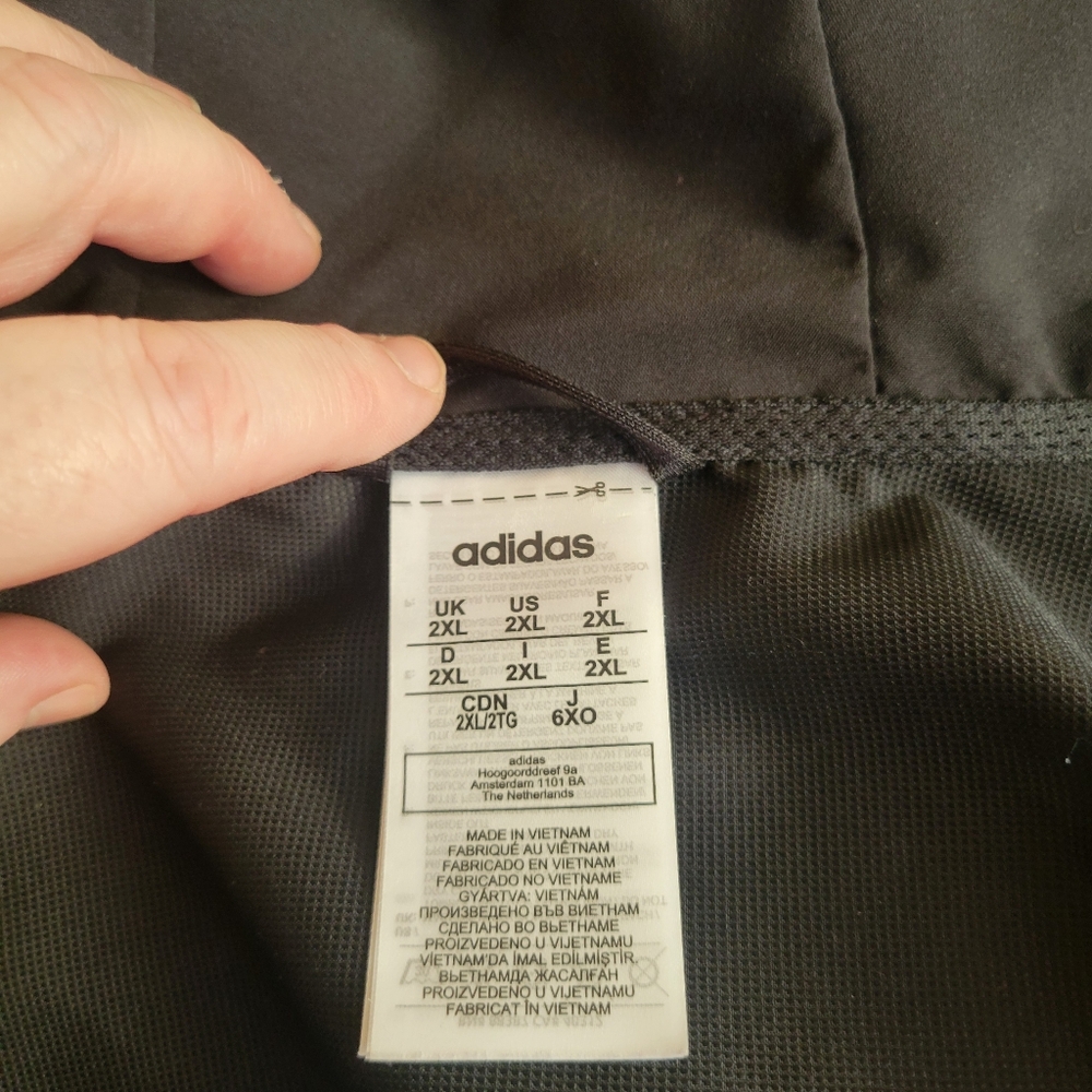 ●●● SOLD ●●● NWOT Adidas Long Sleeved Nylon Windbreaker Jacket - 2X - Picture 7 of 10